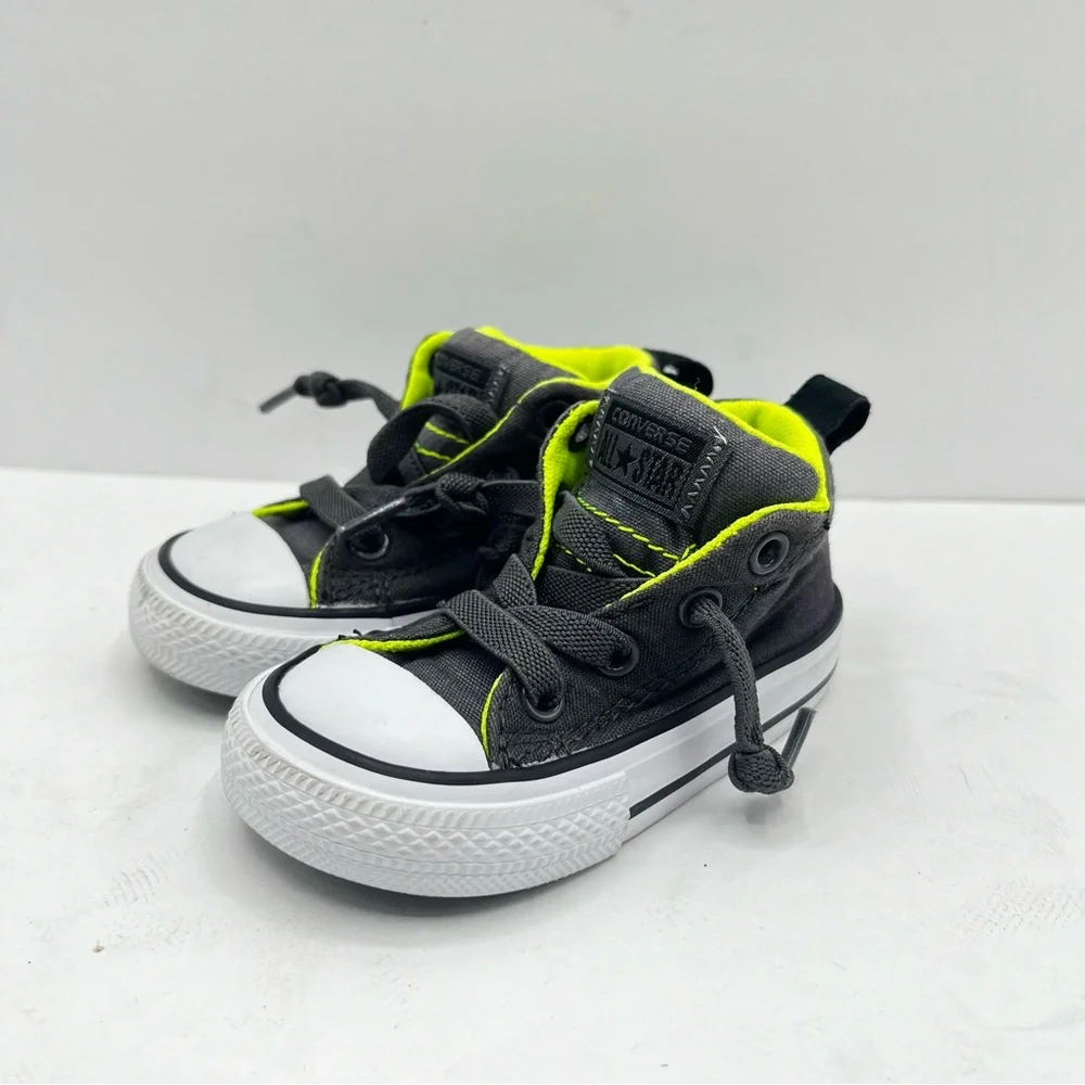 Chuck Taylor® Infant Size 4 Gray/Lime Green ShoesClassicBabyConverse Sneakers